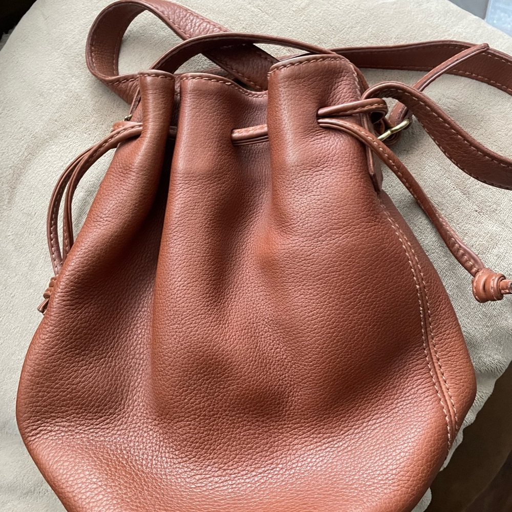 Coach Brown Leather Drawstring Bucket Bag - Picture 3 of 3